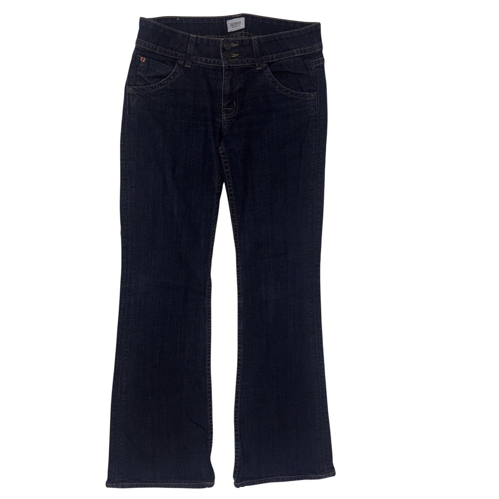 Hudson Womens Signature Bootcut Jeans Sz 28 Flap Pocket Dark Wash Premium Denim‎
